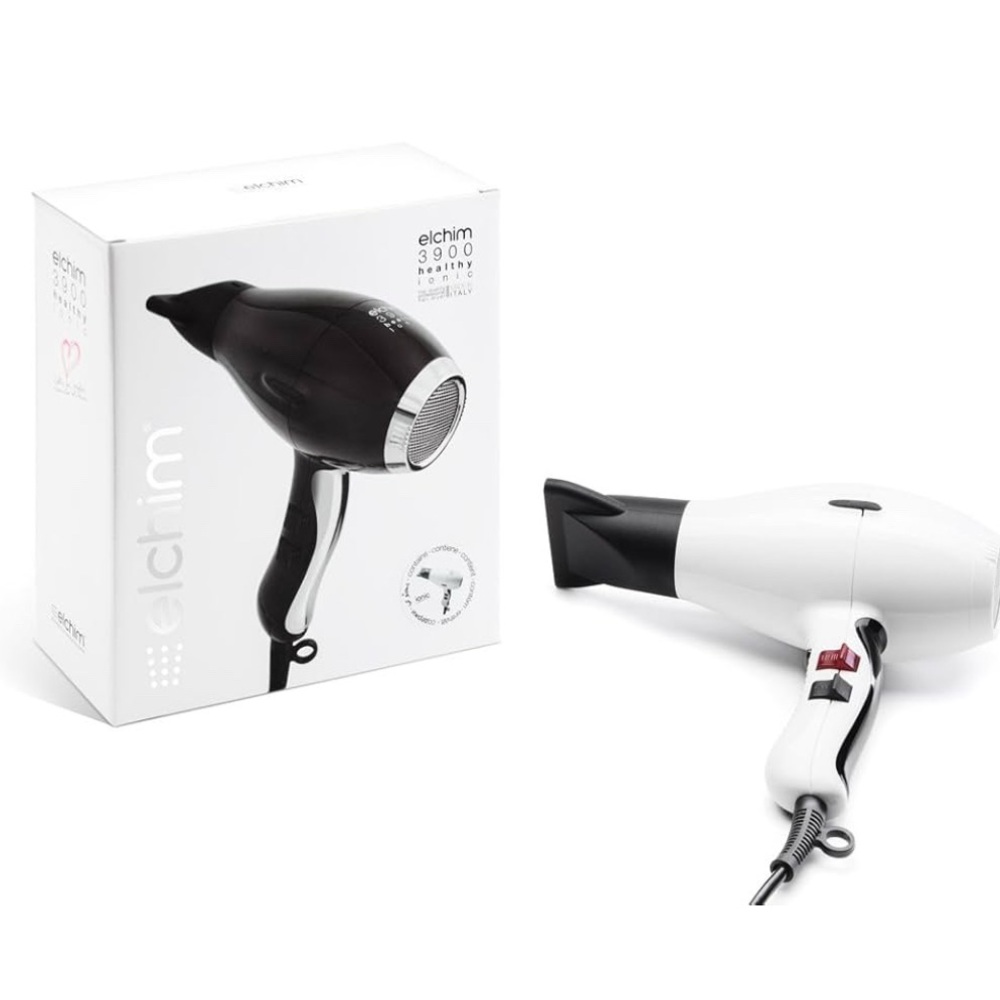 Elchim 3900 Healthy Ionic Hair Dryer - Black and White